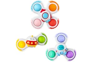 lisfiva Pop Fidget Suction Cup Spinner Toys, Newborn Toddler Infant Toys for 1 2 3 Year Old Baby Boys Girls Gifts, Baby Senso