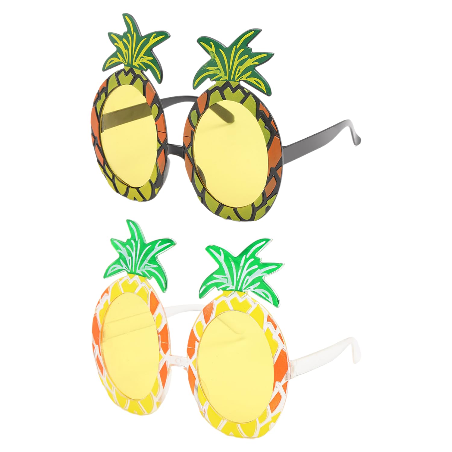 USHXVG 2 pieces of pineapple sunglasses, novelty glasses, Hawaiian accessories, interesting pineapple-shaped glasses, women's sunglasses.Costume modeling glasses, party decoration glasses