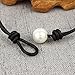 Bonnie Handmade Freshwater Pearls Leather Wraps Bracelet for Women Gothic Pearl Jewelry (Black)