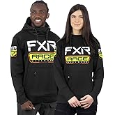 FXR Race Div Tech Pullover Hoodie DWR Finish Zippered Pocket Casual Black/Hi-Vis