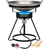 Outdoor Cooker Stove with Steel Wok-Propane Grill-55,000 BTU High Pressure Propane Stove-Ideal for Backyard BBQ, Camp Stove