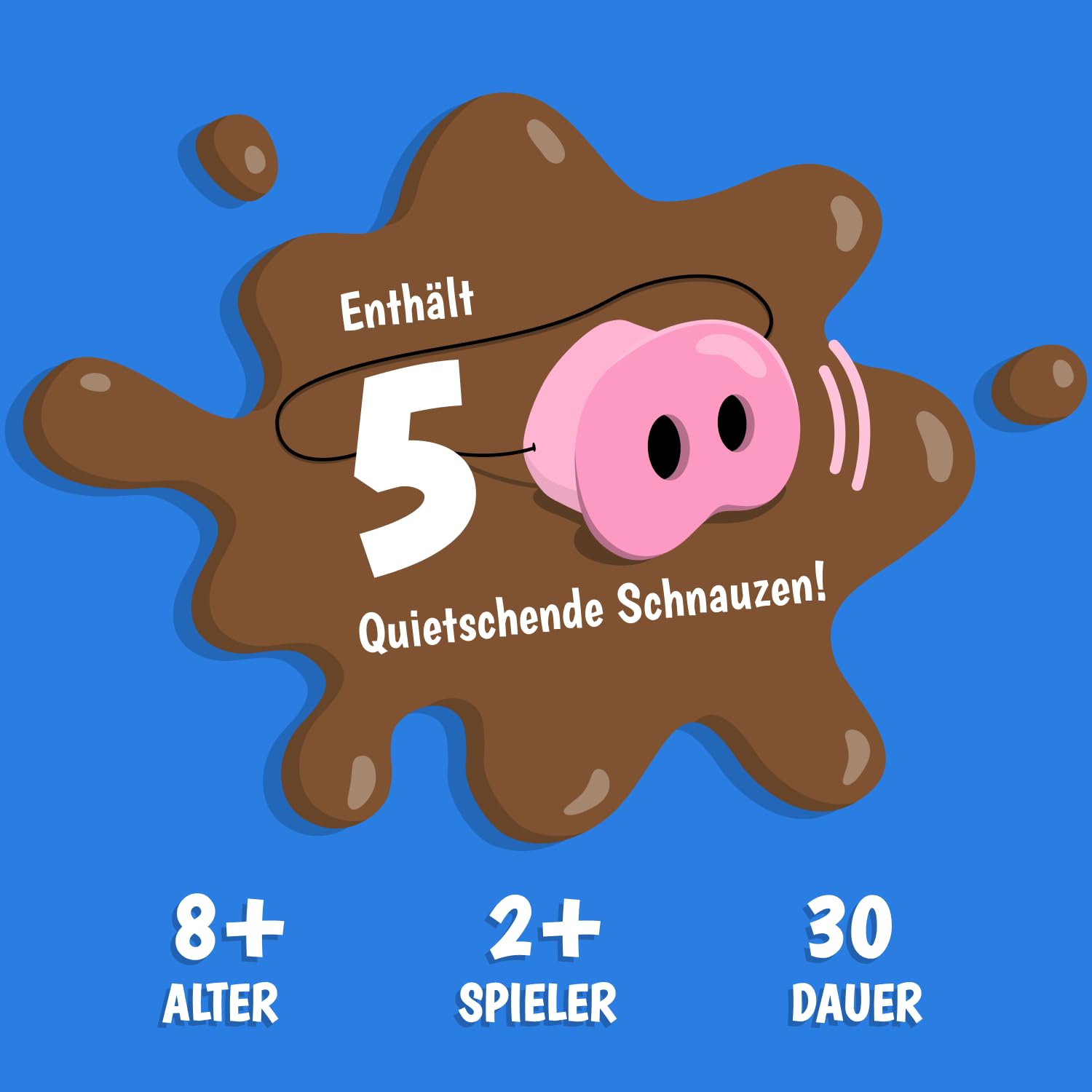Lucky Egg Snort Funny - Partyspiele Für Erwachsene und Kinder - Wer Lacht, Hat Verloren – Familienspiele Mit 150 Challenge Cards, 5 Pig Snout – Lustige Spiele Für Freunde - 4–8 Spieler - Ab 8 Jahren 3
