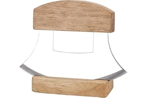 Alaskan Ulu Knife Mezzaluna Chopper- Effortlessly Chop Veggies with One Hand! Includes Wooden Stand. Perfect Pizza Cutter and