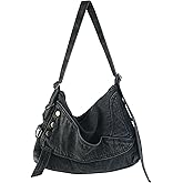 Nefokfdus Denim Shoulder Bags for Women Retro Jean Hobo Purse With Adjustable Strap Large Tote Handbags