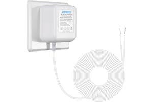 KEKEBEE 24V500MA Doorbell Power Adapter C-Wire Adapter Doorbell Transformer 120V to 24V AC/500MA 196In Cable for All Versions of Ring doorbells, (24V-196in Cable White)
