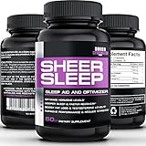 Sheer Natural Sleep Aid Pills - Maximum Strength Formula with Melatonin, GABA, Valerian Root and More - 60 Vegetarian Sleeping Pills