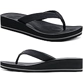 COFACE Flip Flops for Women With Comfortable Arch Support Ladies Fashion Platform Thong Sandals Soft Yoga Mat Sole For Beach/Indoor Outdoor