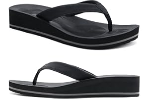 COFACE Flip Flops for Women With Comfortable Arch Support Ladies Fashion Platform Thong Sandals Soft Yoga Mat Sole For Beach/Indoor Outdoor