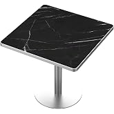 Cosylith Square Dining Table,31.5" Bistro Table for 2-4 Person, Heavy Duty | Tulip table,31.5" square sintered stone top, aluminum edge. Heat/scratch resistant. Heavy duty base,Ideal for cafe or dining