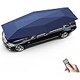 westtele Fully Automatic Car Tent Removable Carport Folding Portable Car Protection Car Umbrella Sun Protection Car Awning Cover with Remote Control Blue 165 in