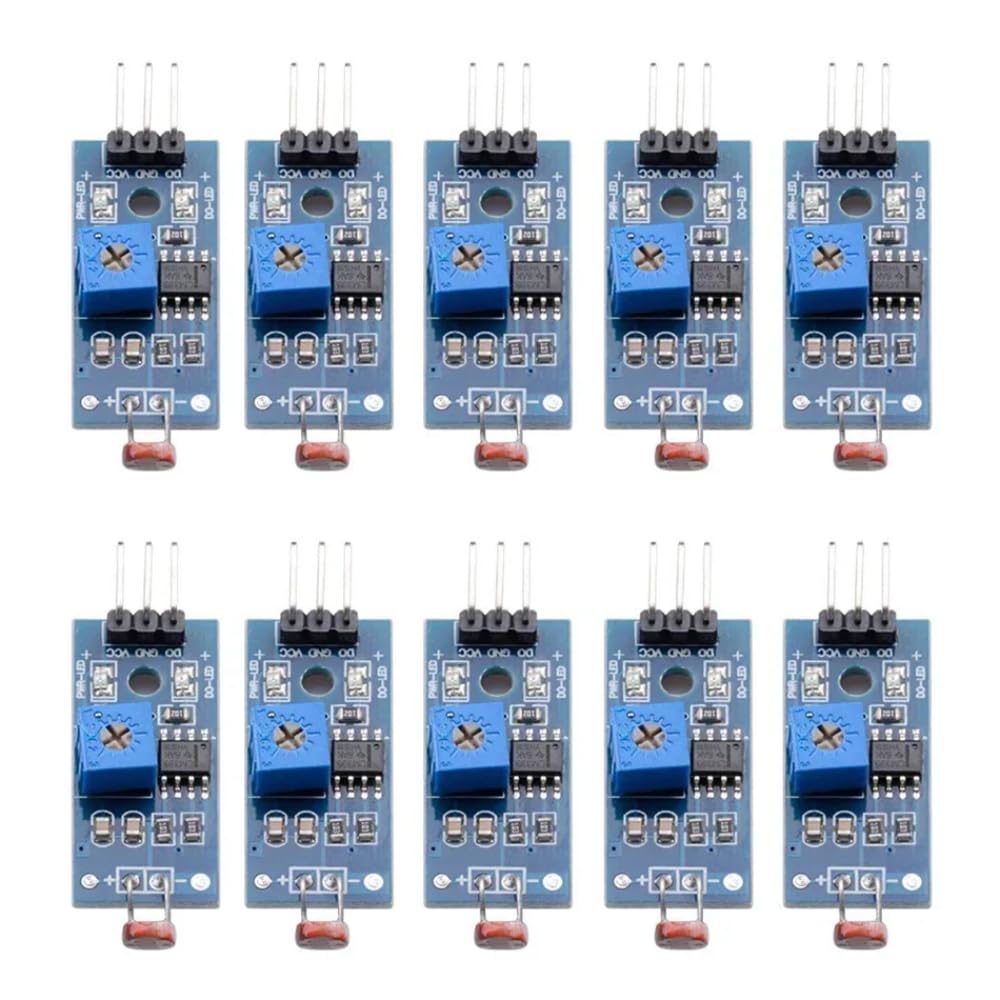 DollaTek 10Pcs Digital Light Intensity Sensor Module Photo Resistor Photoresistor Compatible with Arduino UNO