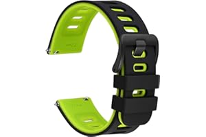 WOCCI Bicolor Watch Bands, Silicone Rubber, Quick Release Replacement Straps for Men and Women, Stainless Steel Buckle, Band 