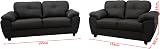 Sofas and More Carlos 3+2 Seater Sofa Set Black or Brown Faux Leather view 2