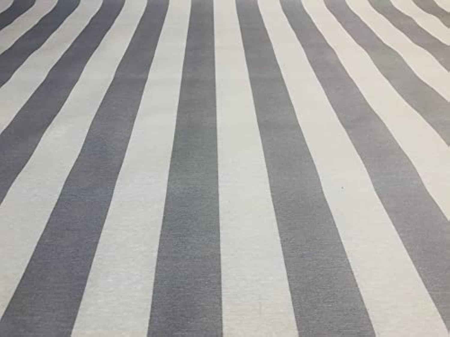 LushFabric Sofia Striped Fabric - 4cm Wide White Stripes for Curtains Upholstery Home Decor Table Runner Material - 140cm Wide (2 Metres, Silver Grey)