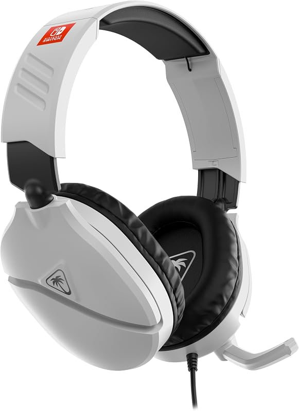 Recon 70 Blanc Nintendo Casque Gaming Filaire Licence Officielle pour Nintendo Switch 2 avec Microphone à Bascule, Ajustable, Design léger, Commandes sur Le Casque
