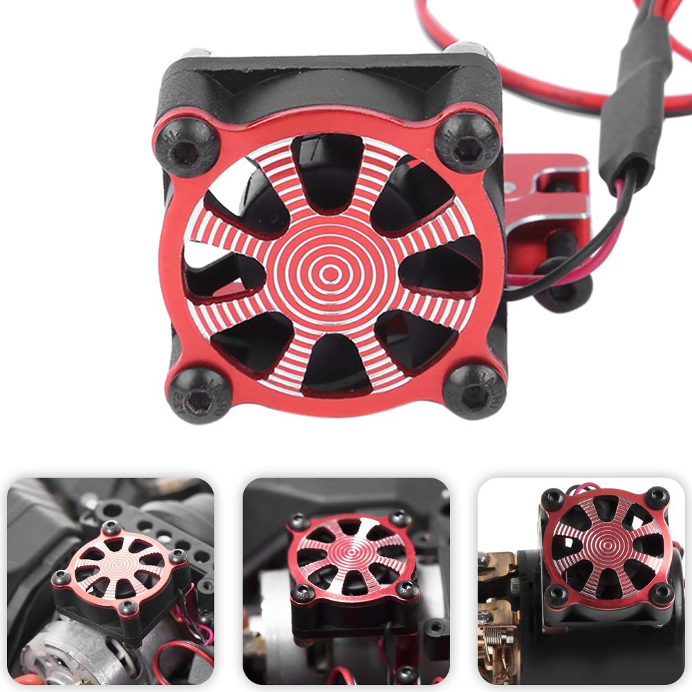 Nunafey Cooling Fan, RC Car Motor Heatsink, for RC Car Car Model RC Accessory Car Model Accessory(red)