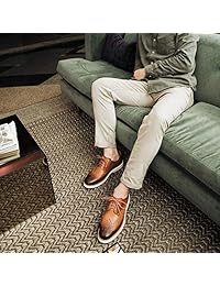 Zapatos de vestir de piel auténtica con cordones para hombre de Loks Oxford