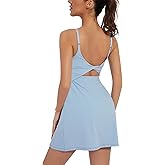 Tennis Dresses for Women Backless Tennis Workout Dress with Built in Shorts and Bra for Athletic Tennis Golf Dress