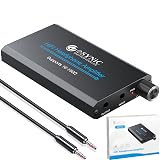 eSynic 16-150Ω Headphone Amplifier Poratble- HiFi 3.5MM Audio Headphone Amp Rechargeable with 2-Stage Gain Switch-Aluminum Alloy Body & 12H Playtime for Car/MP3&4/Phone/PC/Laptop (3.5mm AUX)