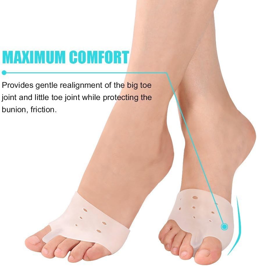 Toe Separator and Gel Bunion Pads for Hammer Toe Straightener, Crooked Toe Stretchers and Alignment, Bunion Pain Relief, Callus Blister, Hallux Valgus, Overlapping Toes Spacers, Ball of Foot Pad: Health & Personal Care
