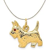 The Black Bow 14k Yellow Gold and Ruby Scottie Necklace