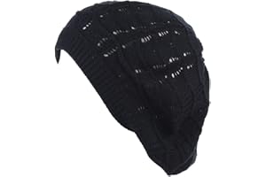 BE YOUR OWN STYLE BYOS Chic Soft Knit Airy Cutout Lightweight Slouchy Crochet Beret Beanie Hat