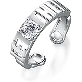 jiulegufa Let Them Open Ring 925 Sterling Silver Inspirational Adjustable Rings Let Them Jewelry Gifts for Women