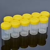PTPTRATE 10pcs 60ml Specimen Containers Sample Bottles Random Color with Lid view 4