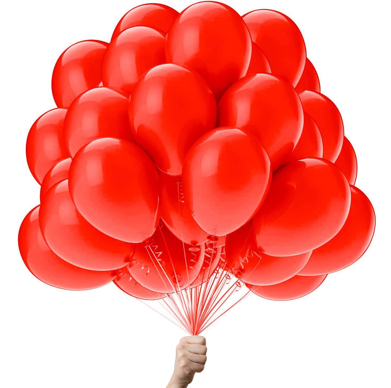 Green Paw Products - Red Balloons - UK - 12" Eco Friendly & Biodegradable - 100% Natural Latex - Party Balloons for Birthdays, Weddings, Anniversaries and Valentine's Day