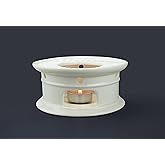 Sun's Tea Universal Ceramic Teapot Warmer | Tea Warmer - Round (Size - 4.25 in / 11 cm Diameter) - Candle Never Flames Out