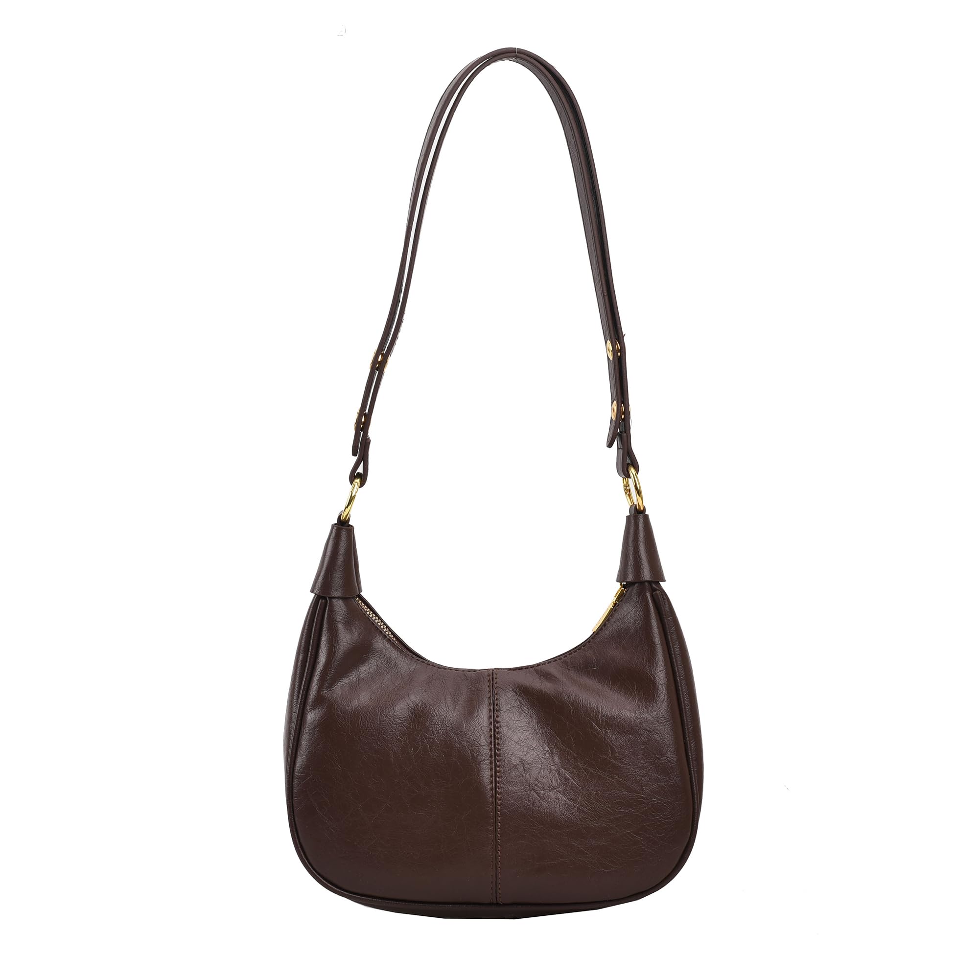 Photo 1 of JYG Small Hobo Bags for Women Retro Crescent Coffee Shoulder Purse Fall Soft Crossbody Handbag 2025