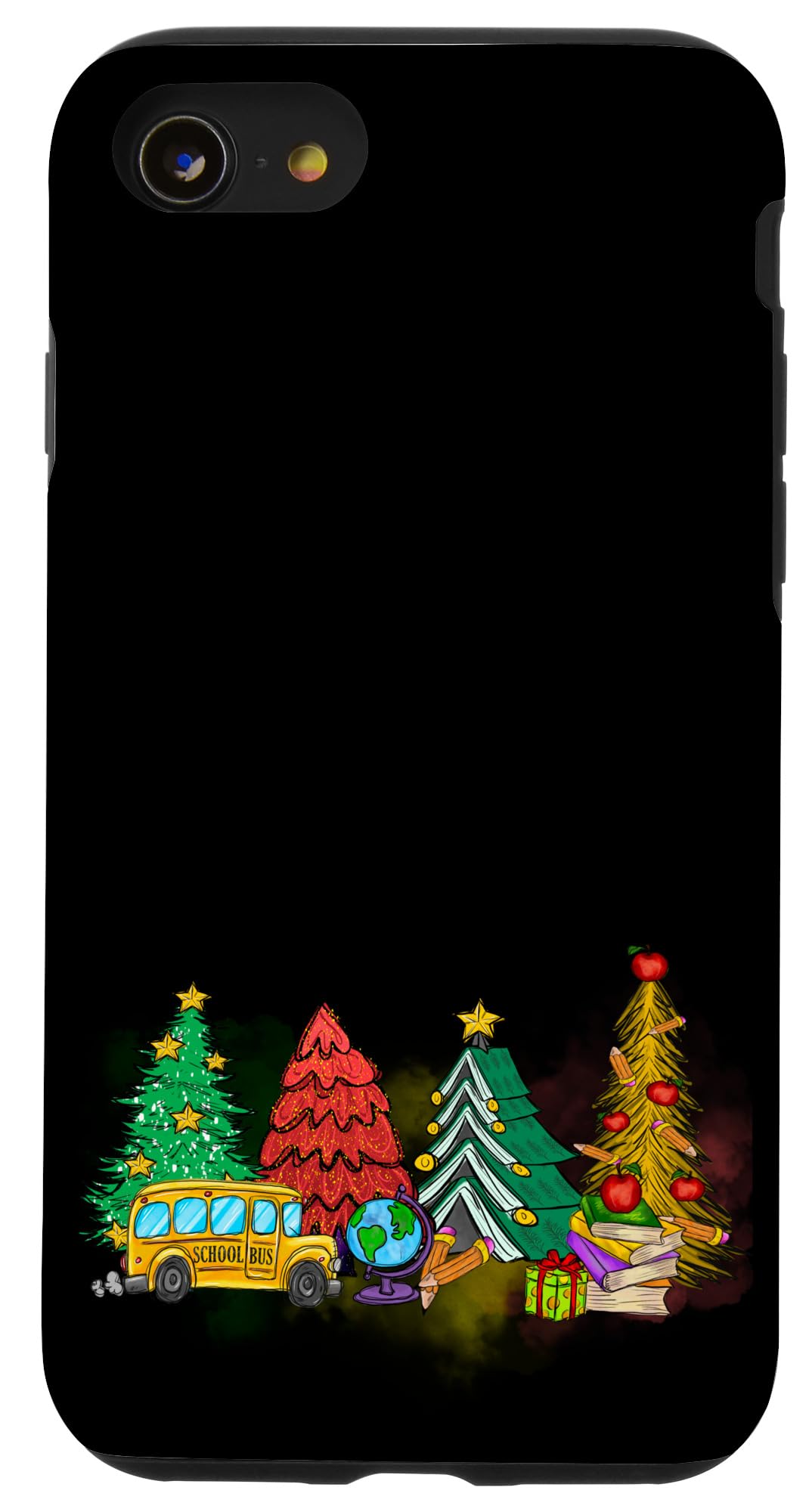 iPhone SE (2020) / 7 / 8 Cute Teacher Book Christmas Tree For Women School Bus Driver Case