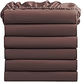FreshCulture Twin Fitted Sheets, Bulk Pack of 6, Deep Pocket, Soft Microfiber Bottom Sheets for Home, Salons, Hotels, Twin Size Fitted Sheets Only (Brown)