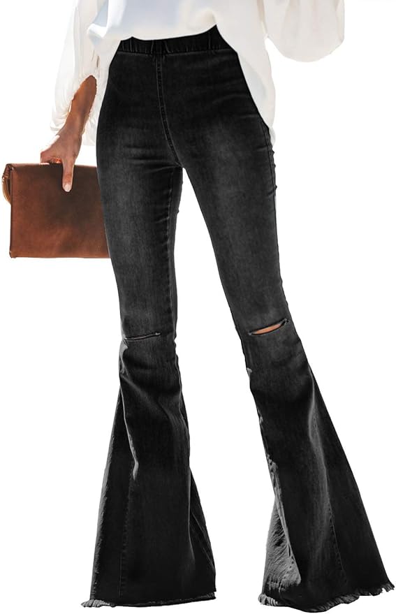 bell bottom jeans with the fur