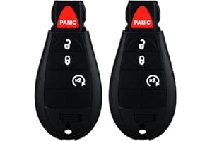 TG Auto Keyless Key Fob Remote Control Replacement for 2013 - 2019 Dodge Ram 1500 Classic GQ4-53T 433MHz 4 Buttons(2 Pack)