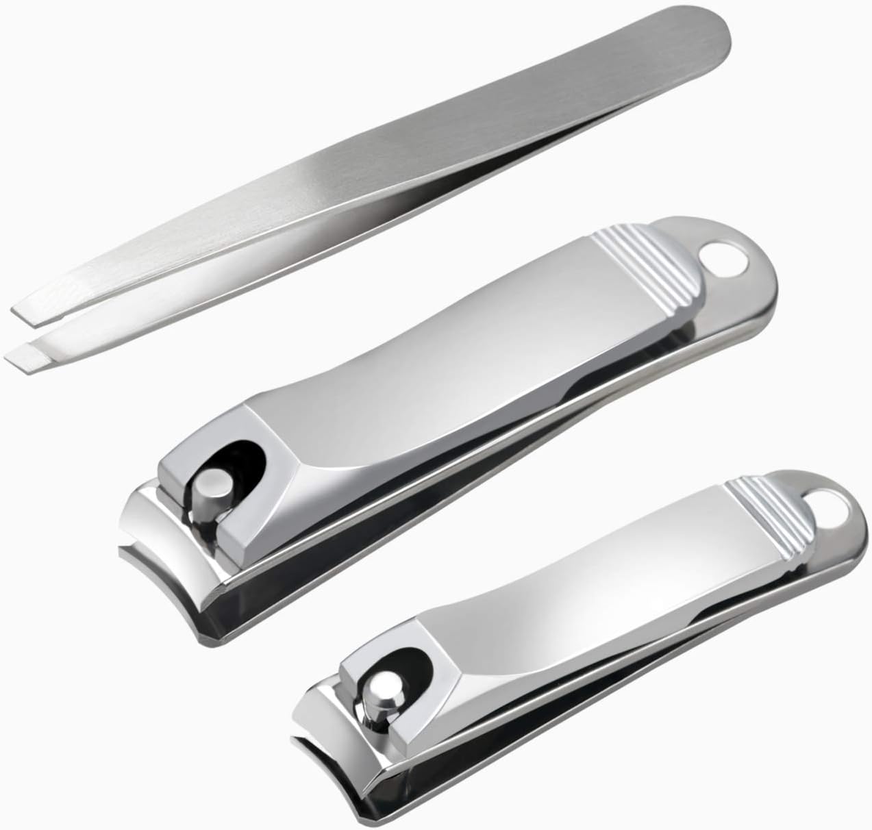 GOMILE Nail Clippers Set 3 Pcs Fingernail and Toenail Clipper Tweezer