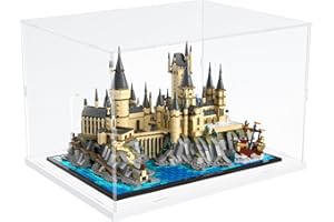 Choowin Acrylic Display Case for Lego 76419 21060 Thickened Clear Acrylic Display Case for Collectibles Display Case for Action Figure Model Toy Assemble Dustproof Display Box(White Base)