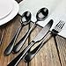 Flatware Black, Aoosy 20-Piece Set Matte Black Pated Stainless Dinnerware sets, Service for 4
