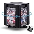 Teenyyou Acrylic Rotating Trading Card Display Case Graded Trading Card Display Frame Sports Card Stand for Storage 16 Slabs for Wooden Cub Basketball Baseball Football Hockey Cards Holder