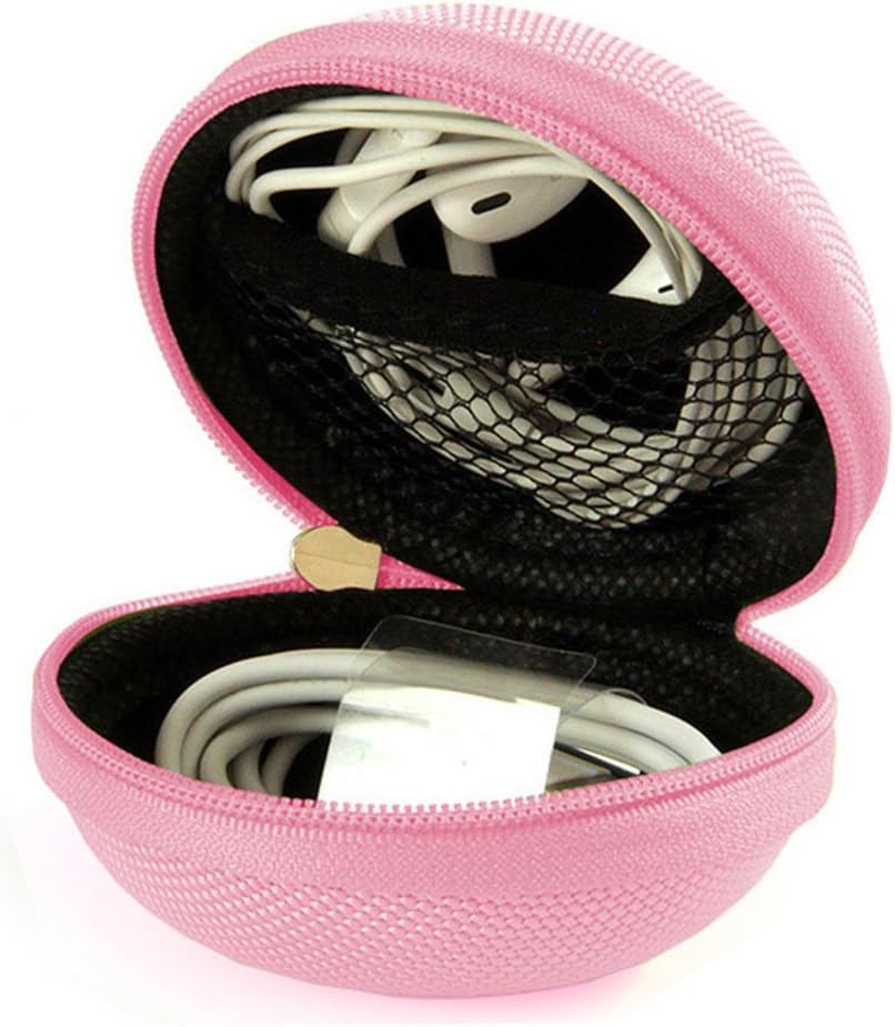 Dooppa Hard Carrying Case Pouch for Earphones USB Cable MP3 (Pink)