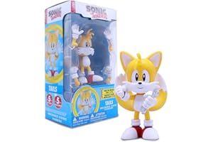 JUST TOYS LLC Sonic The Hedgehog Tails 4” Buildable Action Figure (Tails Series 2) – Official Just Toys Collectible with Interchangeable Parts & Accessories Like The Chaos Emerald and Rings