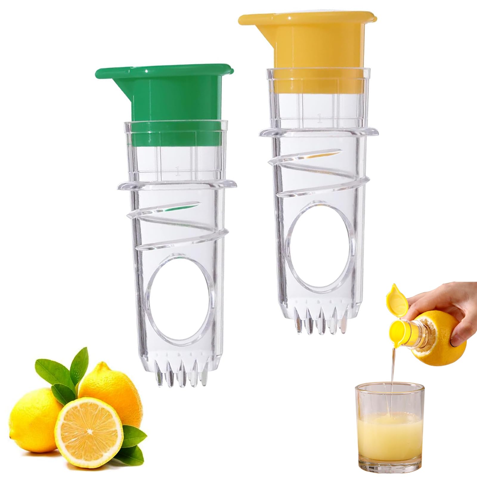 Photo 1 of **PARTIAL SET/ONLY 1 ** Screw Top Manual Lemon Squeezer, 2 Pcs Small Lemon Juicer Squeezer, Portable Handheld Lime Juicer with Lid, Mini Orange Press for Home, Screw Top Orange Press for Seasoning Cooking and Cocktails