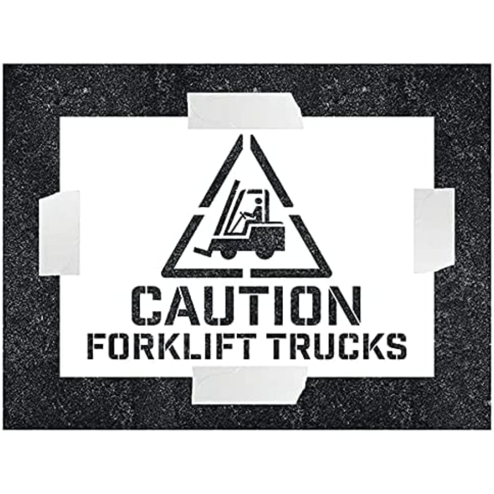 V Safety Caution - ForkLift Trucks Stencil - 600x400mm - 1.1mm Polypropylene
