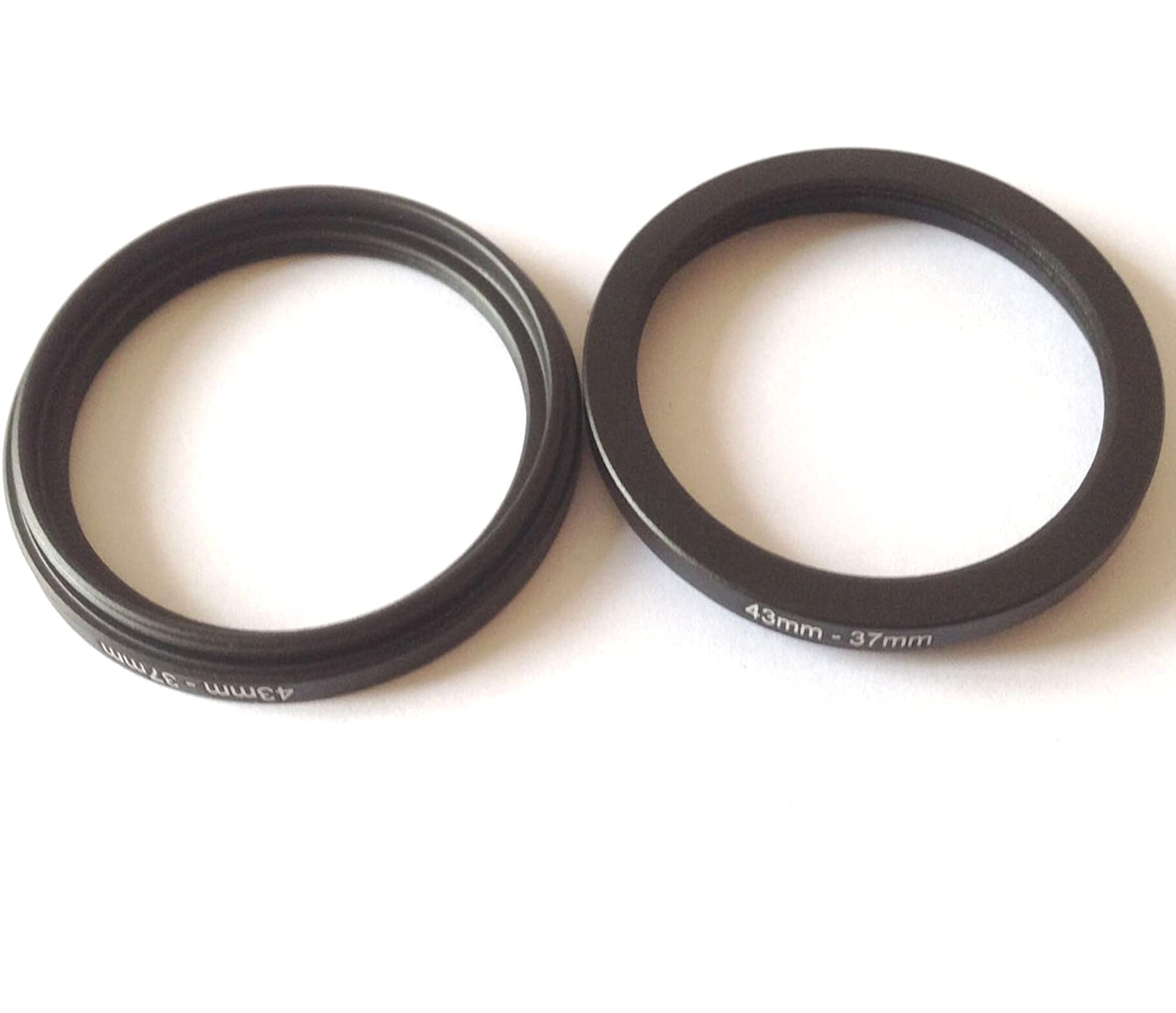 2x Metal 43mm To 37mm Step-Down Rings Video Camera Lens Switch Size 43-37mm Filter Aperture Connect-ing Adapter Ring Photo Picture View Fix Adjust 43-37 Connector Photography Parts Screws Accessories