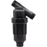 DIG P16-155 1" All-Purpose Heavy Duty Drip Irrigation Kit MPT Inline Y Filter with 155 Mesh Polyester Screen and Flush Cap for Drip Irrigation and Misting Systems