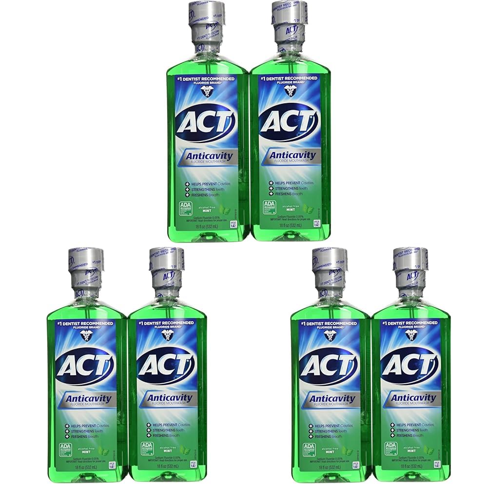Act Anticavity Fluoride Mouthwash Mint 18 fl oz (Pack of 6) Image Act Anticavity Fluoride Mouthwash Mint 18 fl oz (Pack of 6) Image