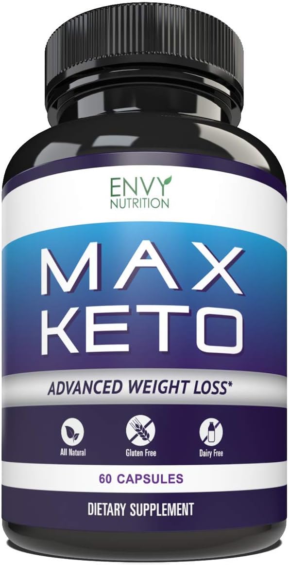Max Keto - Advanced Weight Loss for Men and Women - BHB Salts Support Ketosis, Boost Energy and Enhanced Focus - 60 Capsules