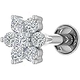 0.04 to 0.15 Carat 7-Stone Cluster Diamond Nose Pin Stud in 18K Gold