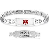LinnaLove Lady Medical Alert id Bracelets-Stainless Steel Medical Bracelets for Women-7 1/2 in