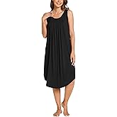 GYS Bamboo Viscose Nightgowns for Women Soft Sleeveless Pleated Night Dress